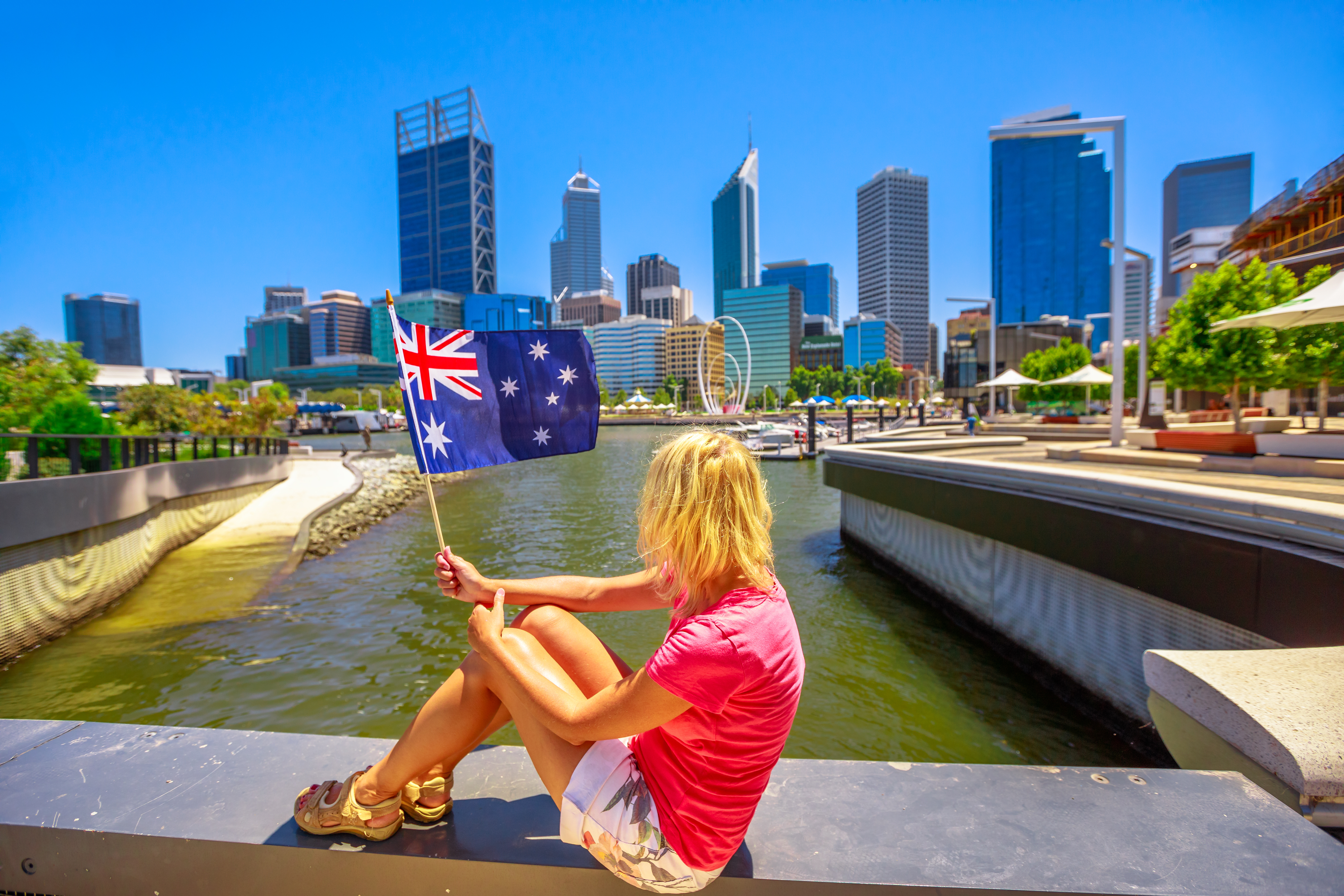 Bandera de Australia en días festivos